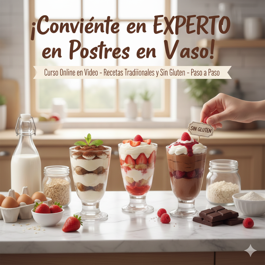 Postres en vaso tradicional y sin gluten